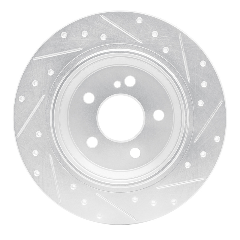 Mercedes-Benz S430 Brake Rotor (1) - Rear Left - R1 Concepts - Drilled & Slotted - Silver - `03-`06